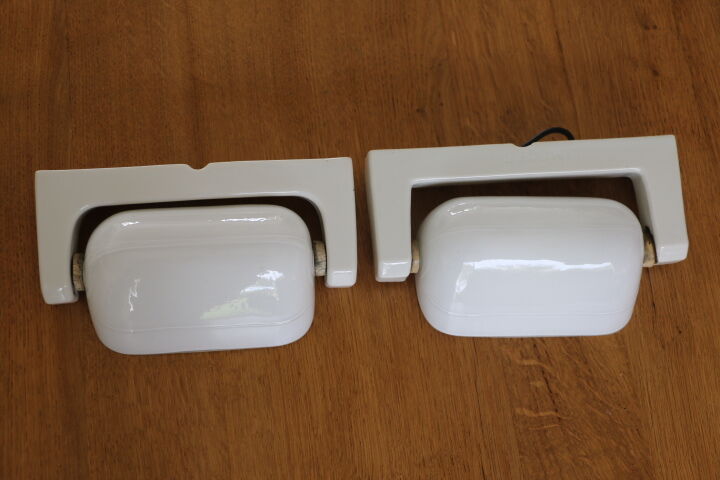 2 ceramic and opaline wall lamps 1940