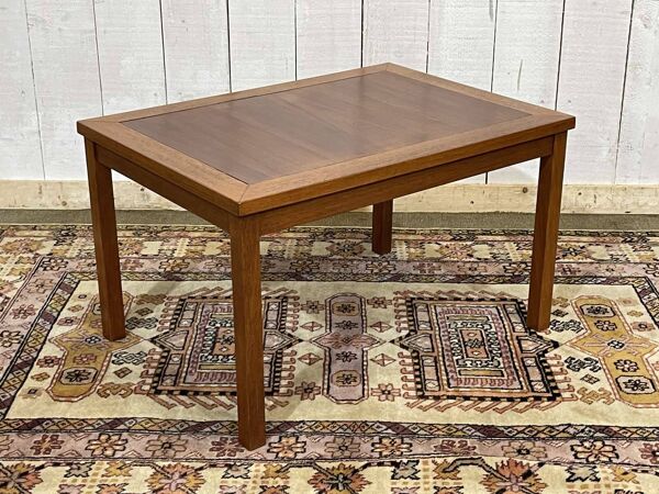 Table basse en teck et merisier des années 70