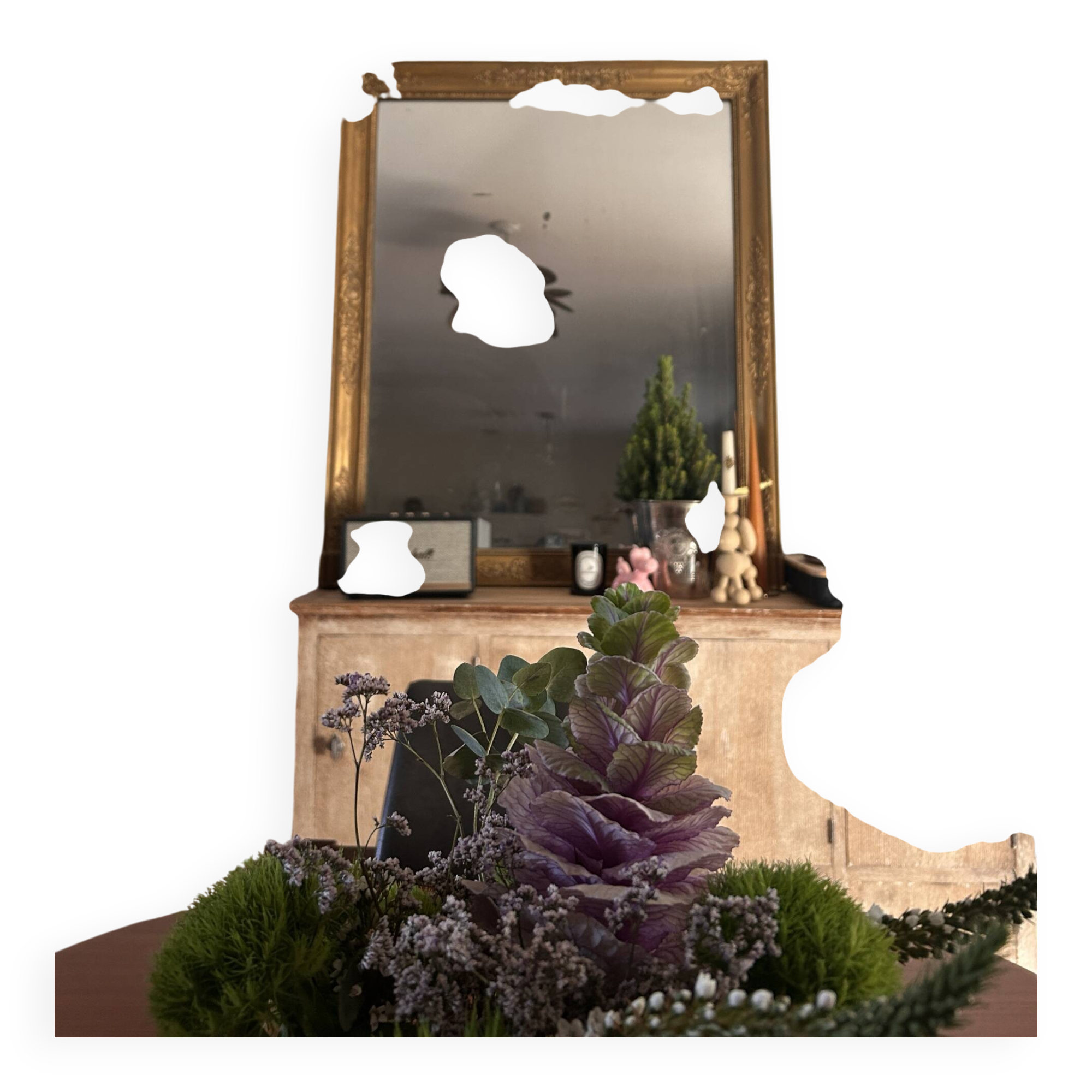 Antique mirror from the 19th century, 119x98cm.