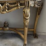 Hollywood Regency Console - Gilded Wood and Marble