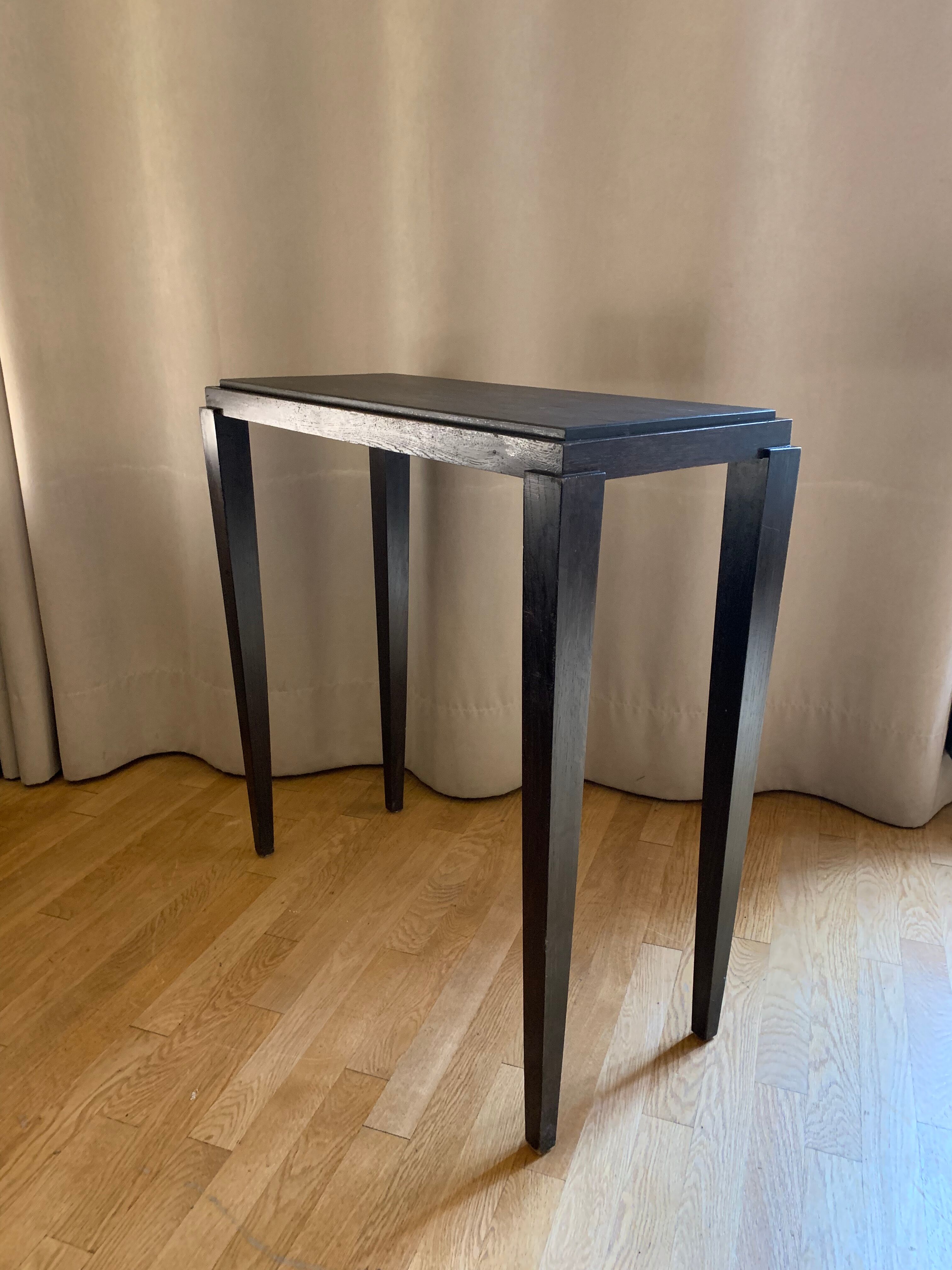 Side table oak, raw slate of cleavage