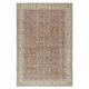 Vintage Handmade Turkish Red Wool Area Rug with Floral Design for Home and Office Decor