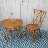 60s rattan coffee table