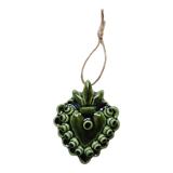 Decorative heart in green ceramic "pearls"