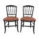 Pair of blackened wooden chairs Napoleon III era