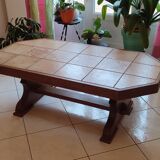 Coffee table wood and ceramic