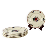 Set of 6 dessert plates "Agreste" Sarreguemines, 20th century.