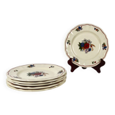 Lot de 6 assiettes à dessert "Agreste" Sarreguemines, XXe s.