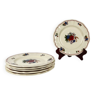 Set of 6 dessert plates "Agreste" Sarreguemines, 20th century.