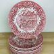 12 plates earth of iron red Royal Tudor model 17th century England ironstone