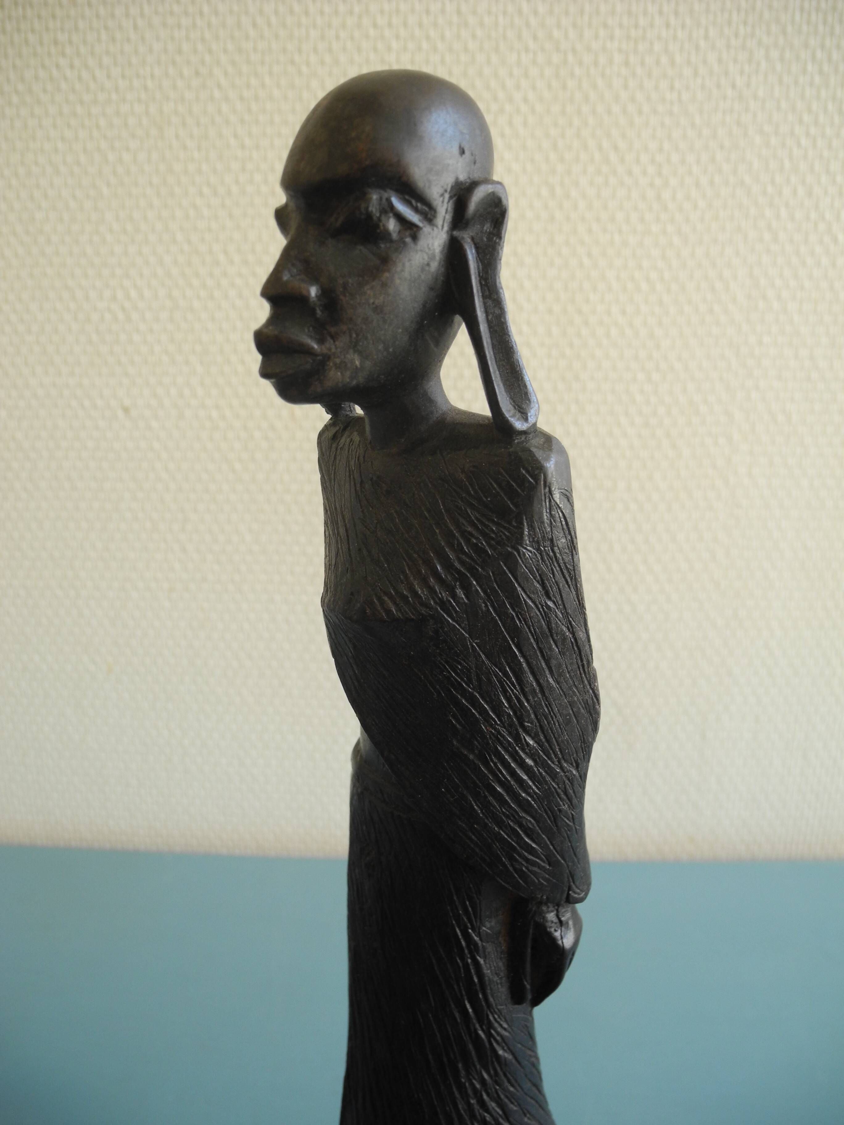 old wooden statuette african art ethnic vintage African wooden statue