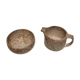 Porcelain milk jug and sugar bowl from Virebent Puy l'Evêque