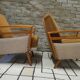 Pair of corduroy armchairs from the 1950s