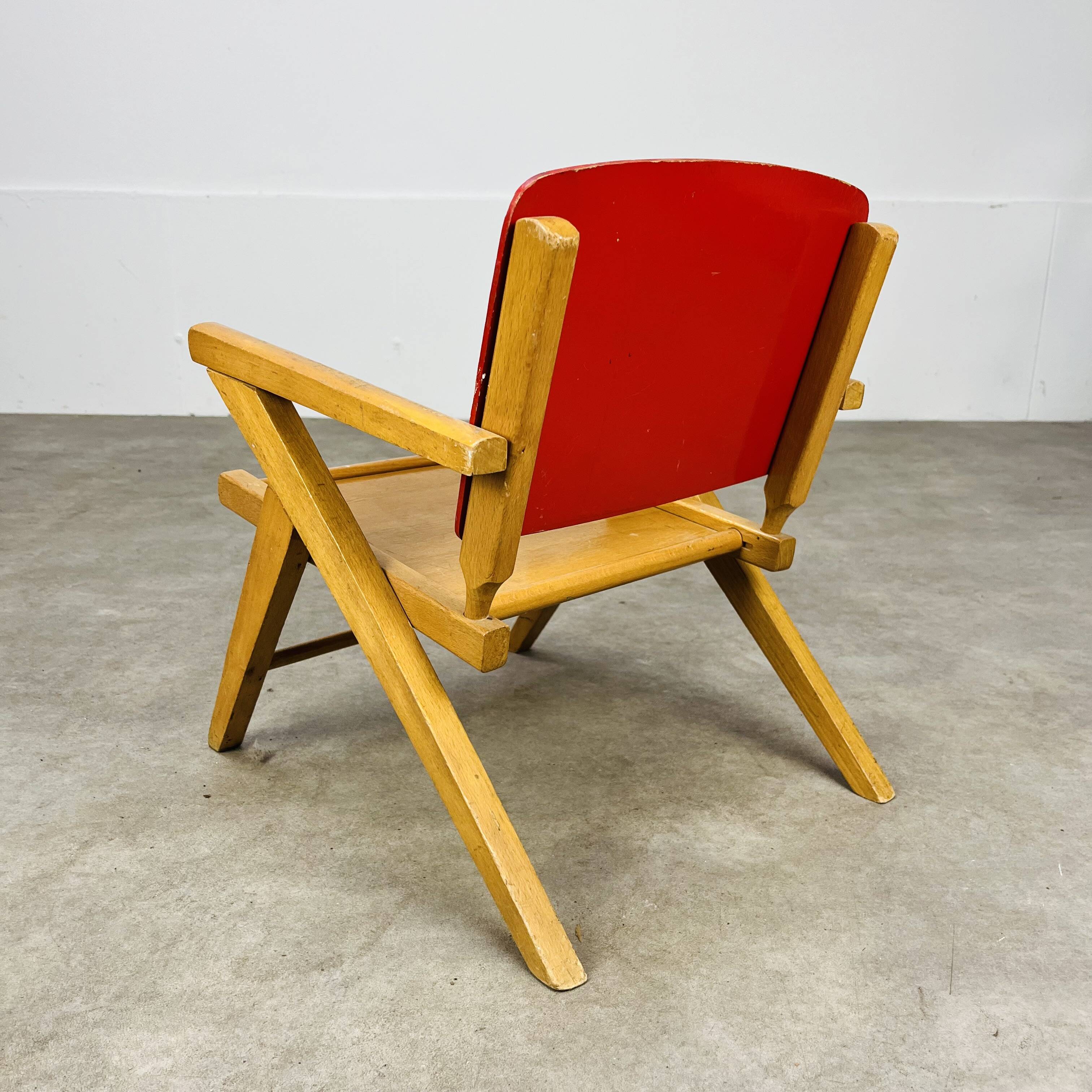 60s wooden children's armchair