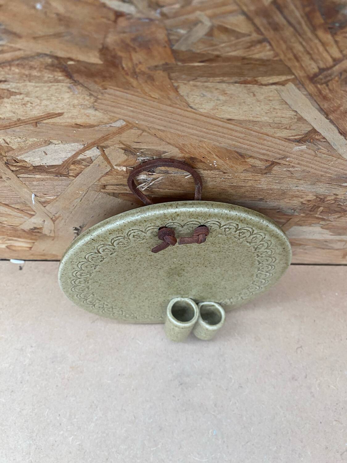 Beige Ceramic Pendant Light Vintage Hanging Decoration #B622