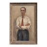 Oil on canvas by Félix Labbé standing portrait of a young man 1930