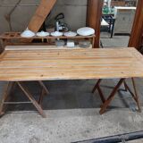 Farm table on trestles