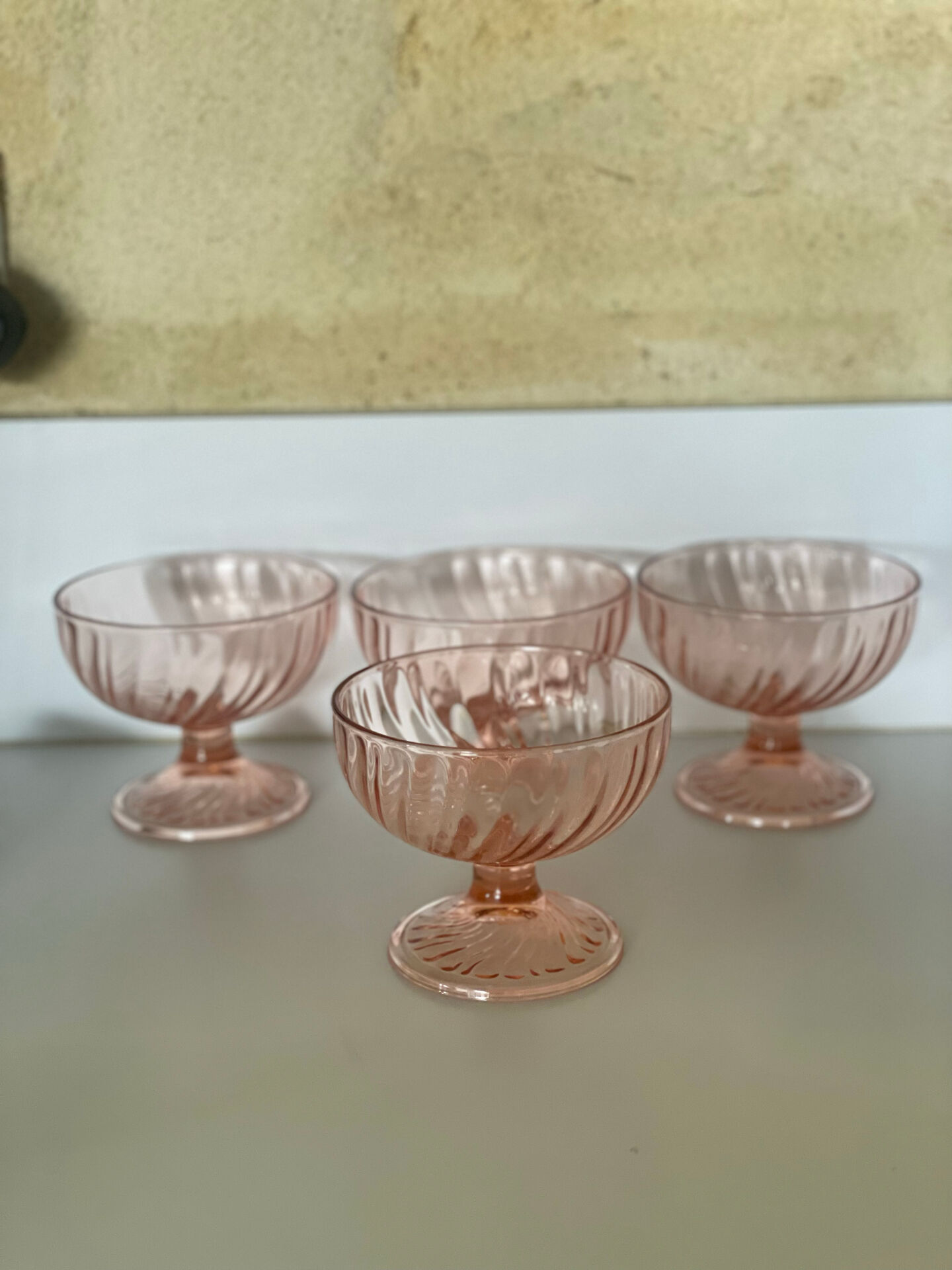 4 ice cream bowls dessert bowls Luminarc Rosaline