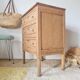 Petite commode 3 tiroirs bois brut- finition bois brut - 81 cm