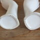 Duo of hands - rings or spike flowers in white ceramic