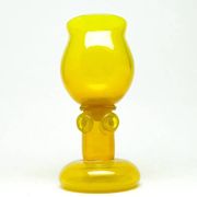 Modernism vase, yellow glass, designed by J. Słuczan-Orkusz, Poland, 1970s