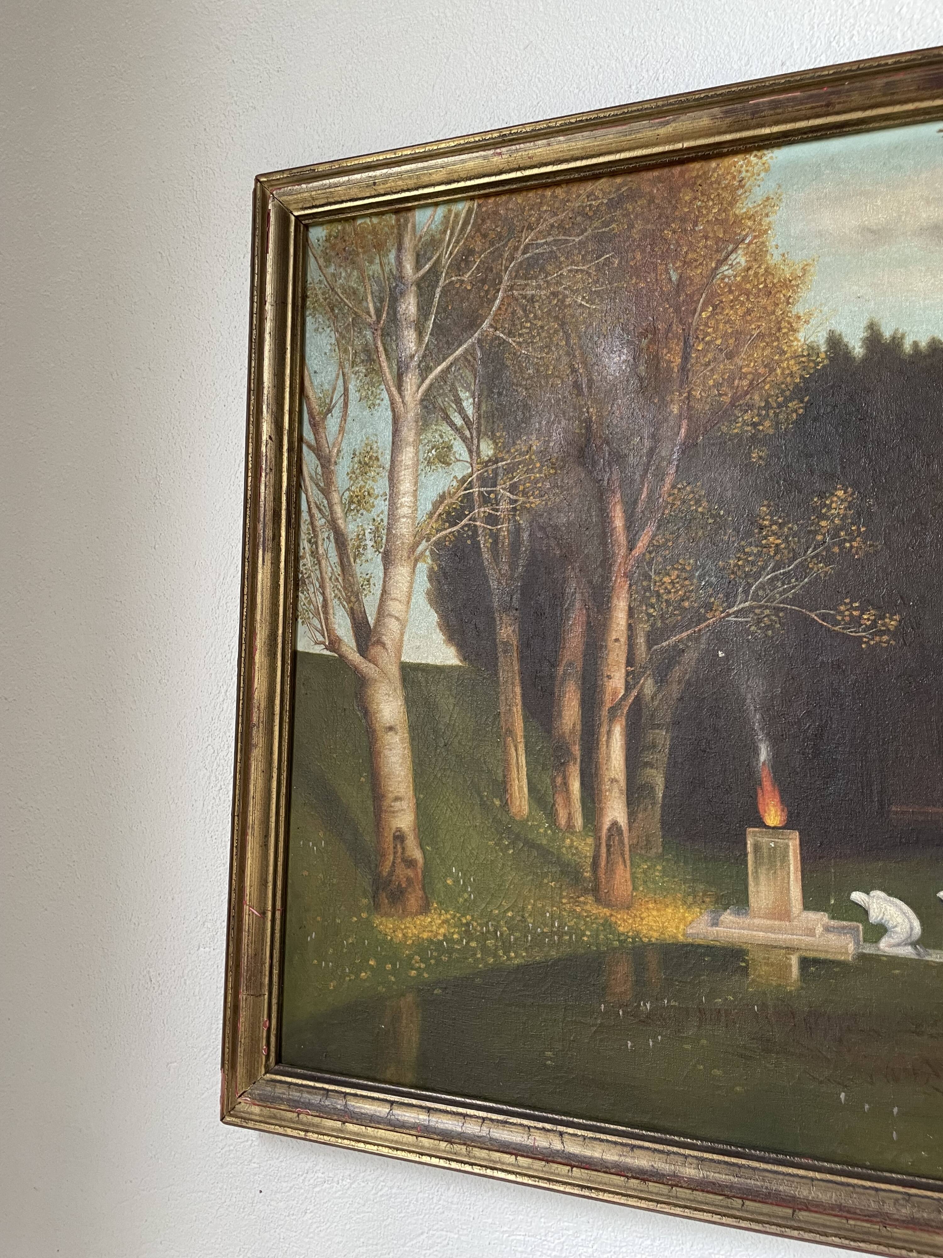 Oil on canvas The Sacred Grove