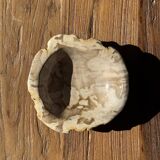 Round beige petrified wood bowl D21- 3780