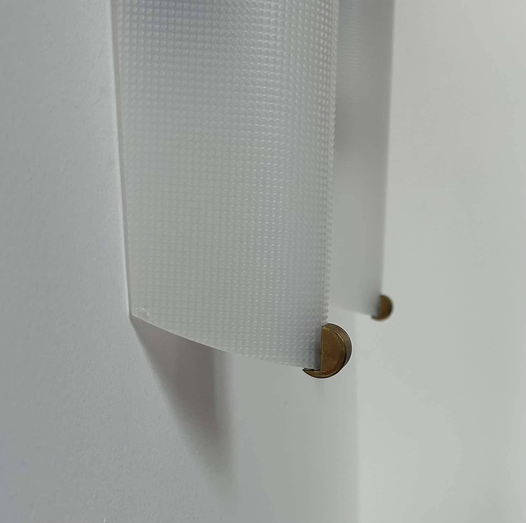 Pair of vintage brass and perspex wall lights, France 1960