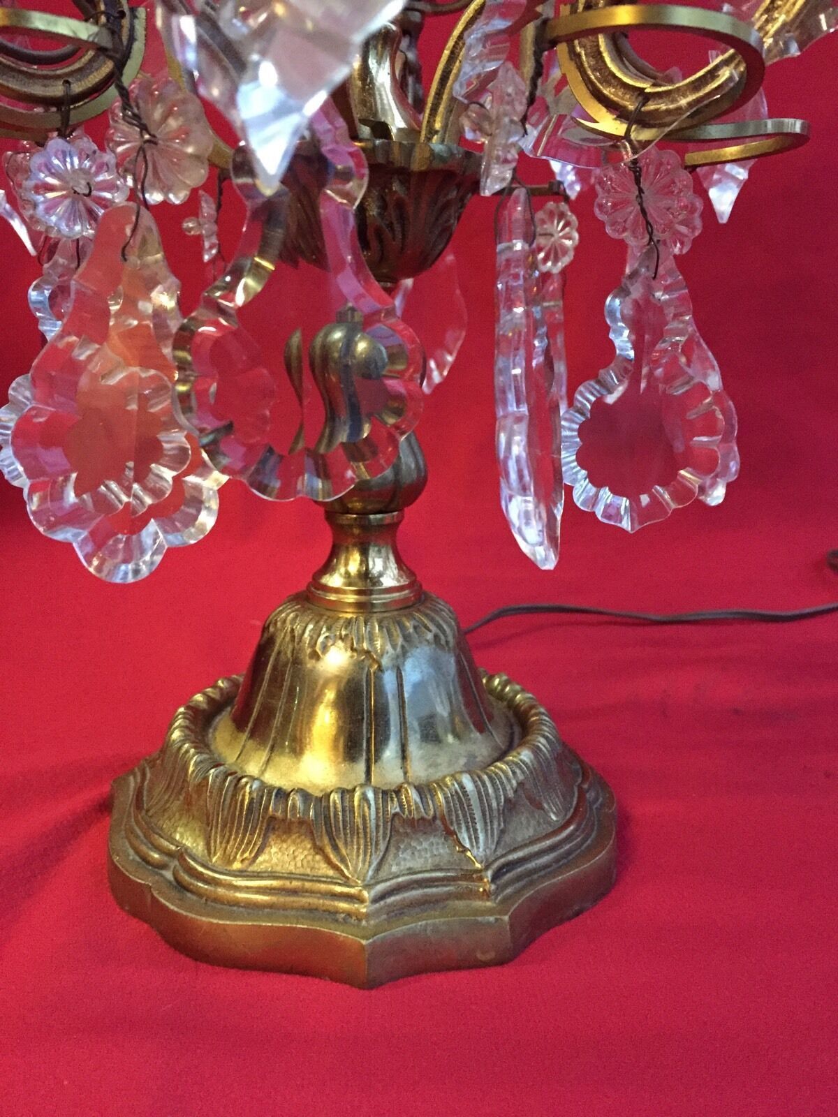 Pair of crystal tassels with bronze frame
