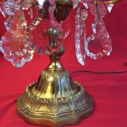 Paire de girandoles à pampilles cristal avec armature bronze
