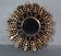 Vintage 35 cm gilded carved wood sun mirror with wooden slats D326