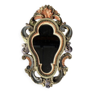 Miroir florentin vintage polychrome – Italie, années 1950