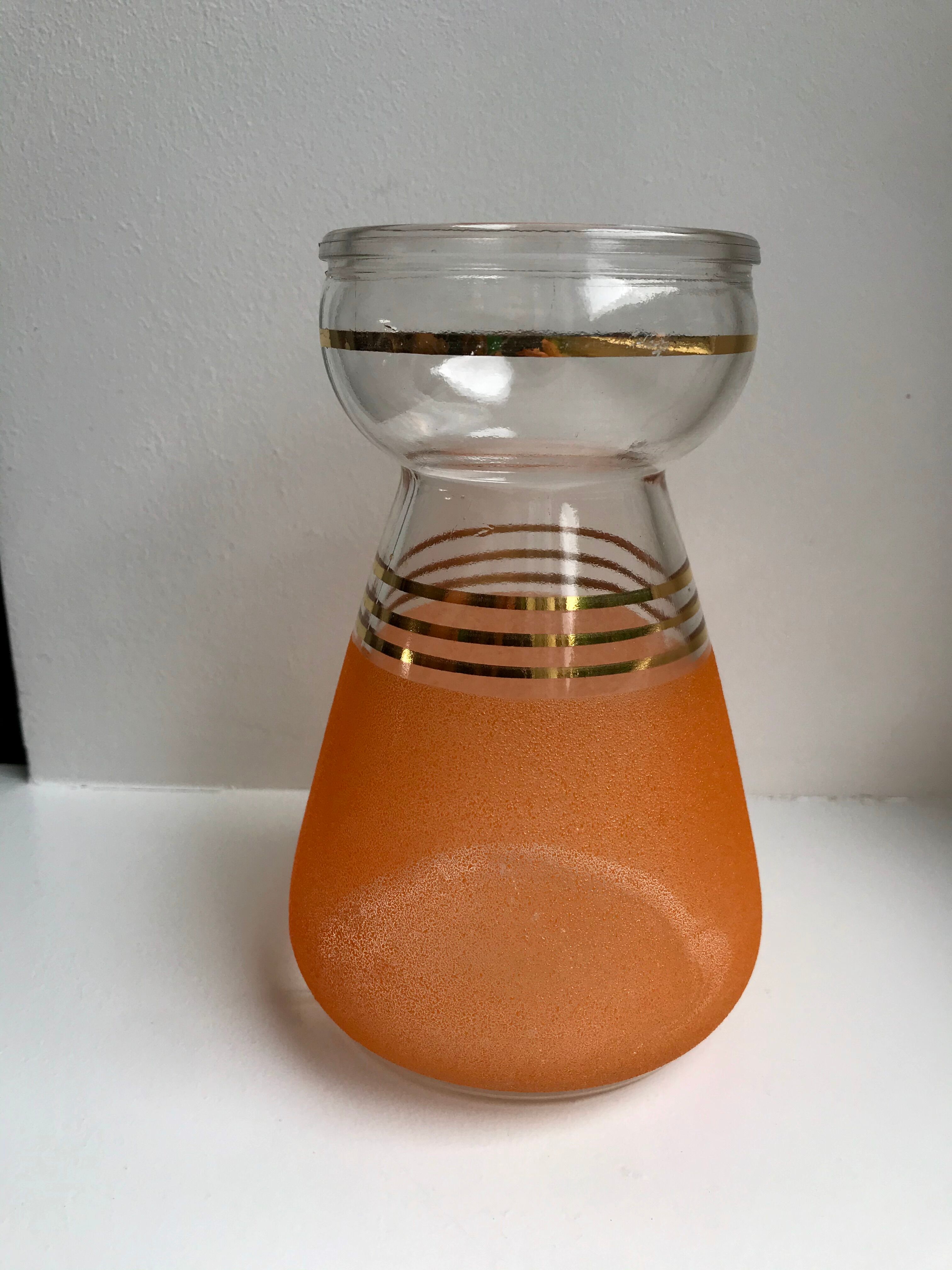 Orange granite glass vase 60s