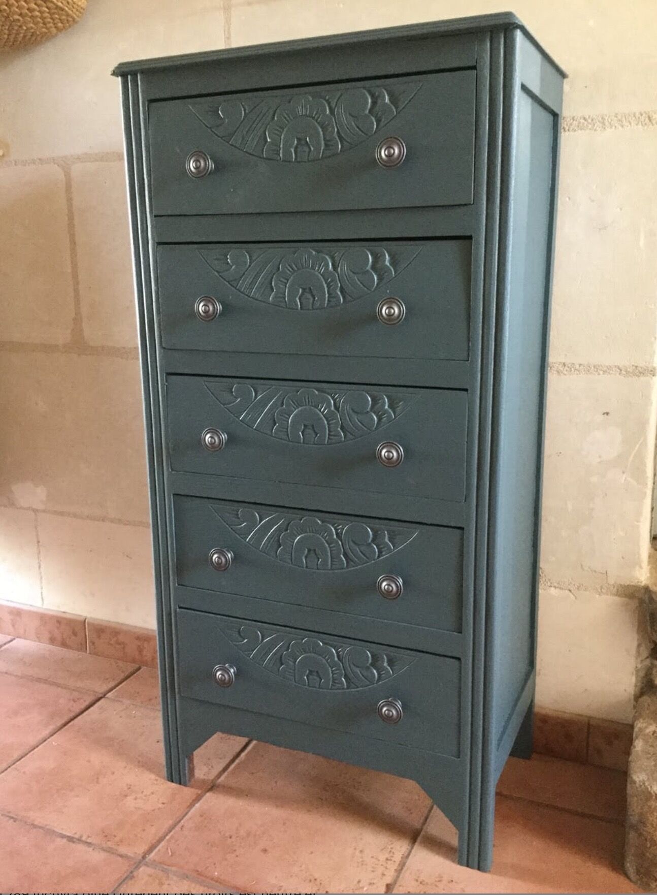 Art Deco blue dresser