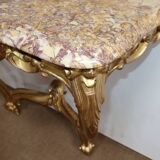 Wall Console in Golden Wood, Louis XV style – Mid 20th century