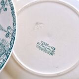 Assiettes XIXe Longwy, terre de fer "Pierrefonds"