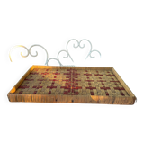 70s rattan tray