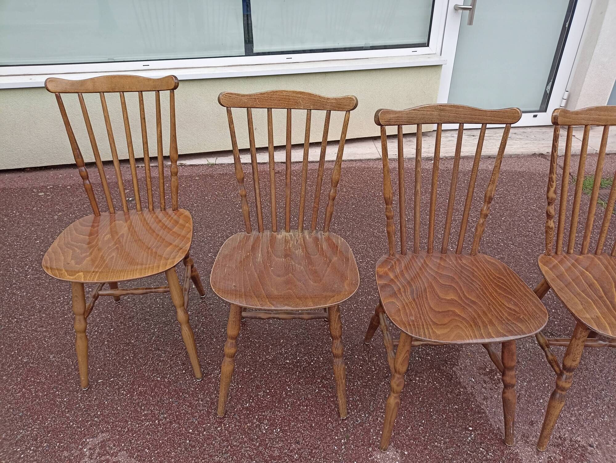 Set of 6 baumann tacoma bistro chairs - wood - vintage