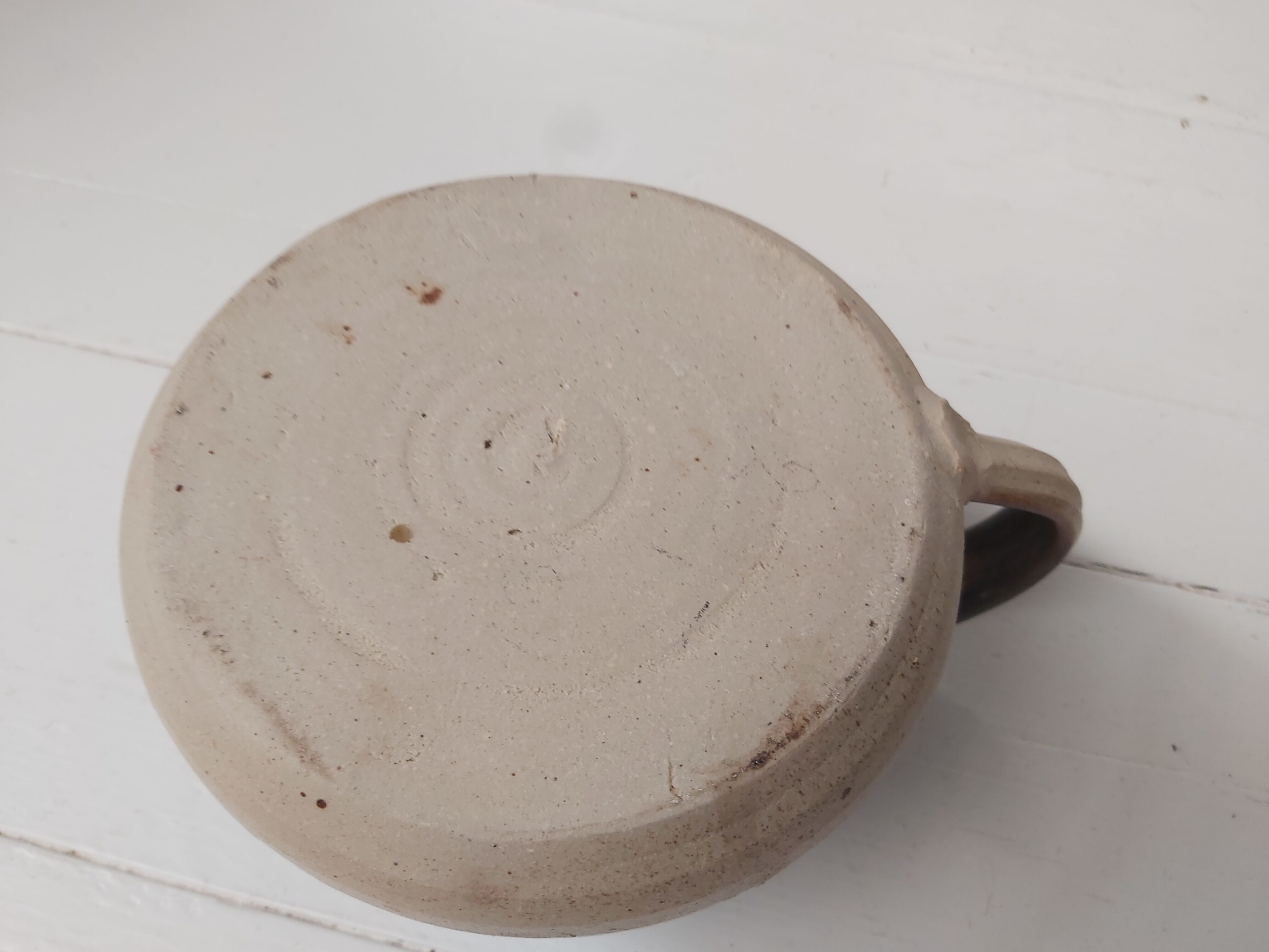 Enamelled stoneware pitcher