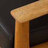 Hans Wegner GE 265 armchair  for Getama in Oak & Black Leather, Denmark