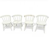 Set of 4 vintage Scandinavian solid wood chairs
