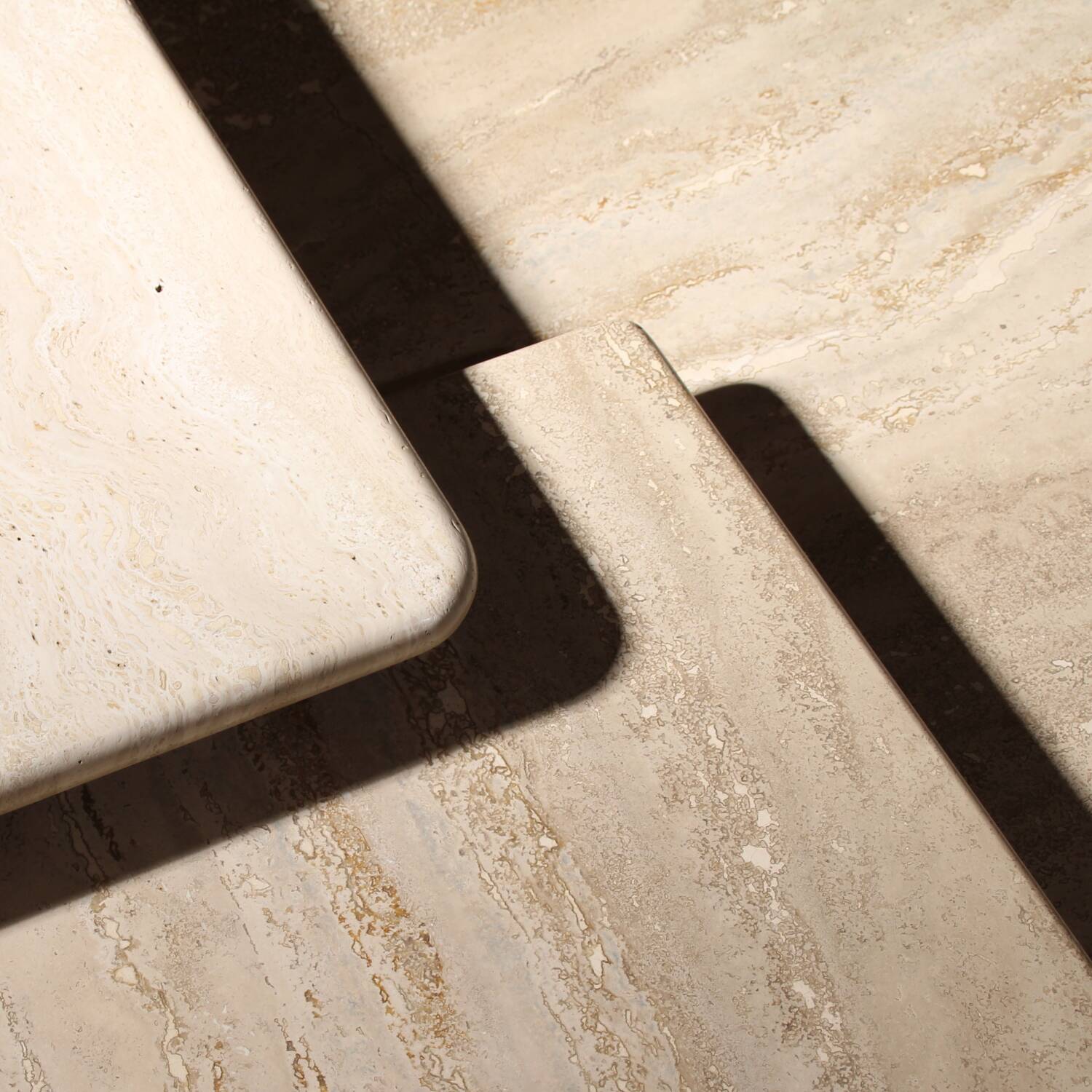 Nesting Table Set in Travertine | Italy 1970s