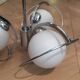 Space age hanging lamp 70s metal and glass