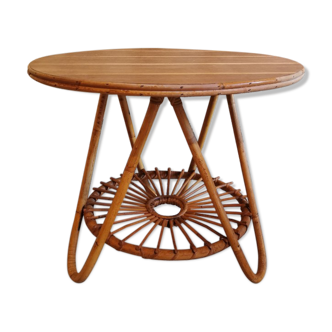 Vintage rattan coffee table