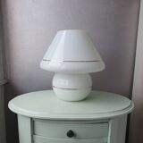 All-glass mushroom lamp with golden lines
