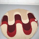 Round carpet in circa wool 70 psychedelic 150cm