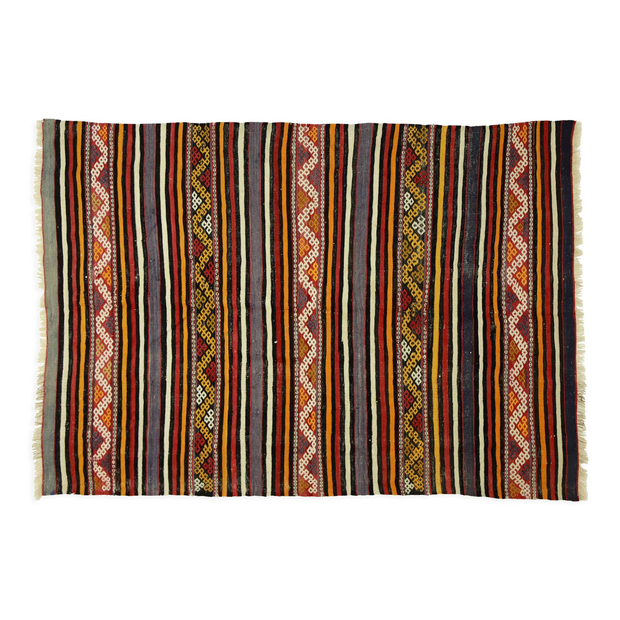 Anatolian handmade kilim rug 192 cm x 144 cm