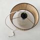 Vintage hanging lamp glass globe and raffia lampshade
