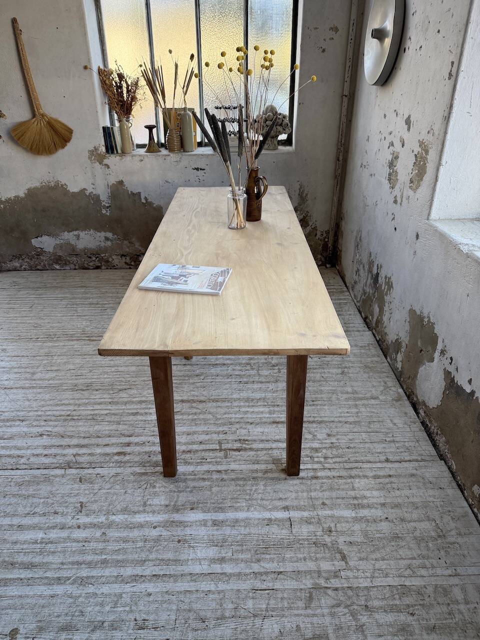 Pine and oak farmhouse table 2m