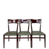 Chaises de salle à manger en bois de hêtre aux tons verts, années 1950